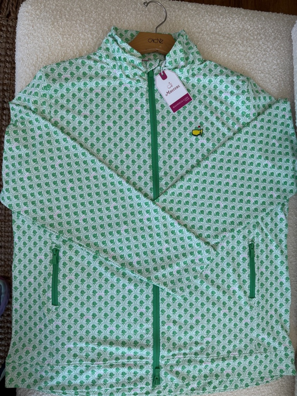 Masters 2026 Magnolia Lane Tech Green Patterned Zip-Up